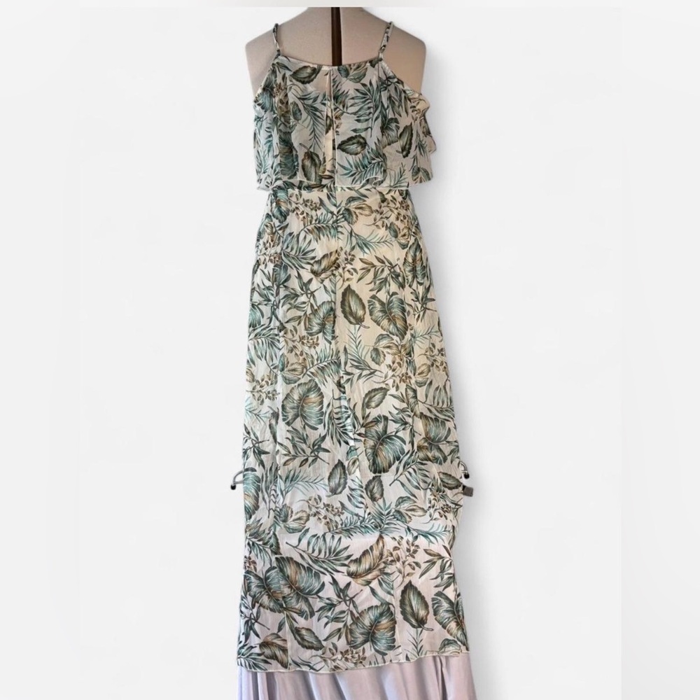 Enfocus Studio Green and Cream Leaf Print Midi Dress - Picture 2 of 3